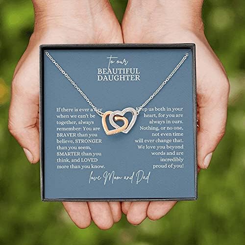 Personalizirani poklon za ogrlicu, Forever Love Ogrlica, nakit sa smislenom karticom za poruke za kćer, diplomska ogrlica poklon roditelja,