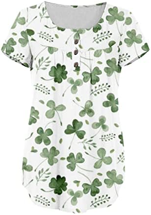 Dan svetog Patrika za žene za žene kratke rukave košulje smiješne majice irski Shamrock grafičke majice naplaćene bluze