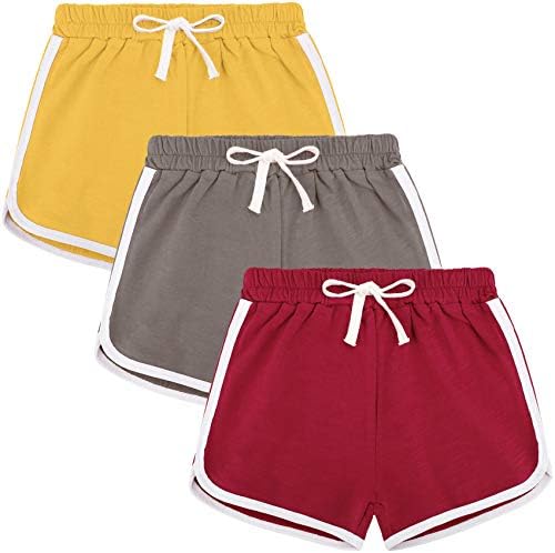 Auranso Toddler Boys Girls Active Trčanje kratkih hlača 3 pakiranja Djeca pamučna plaža sportovi casual kratke hlače