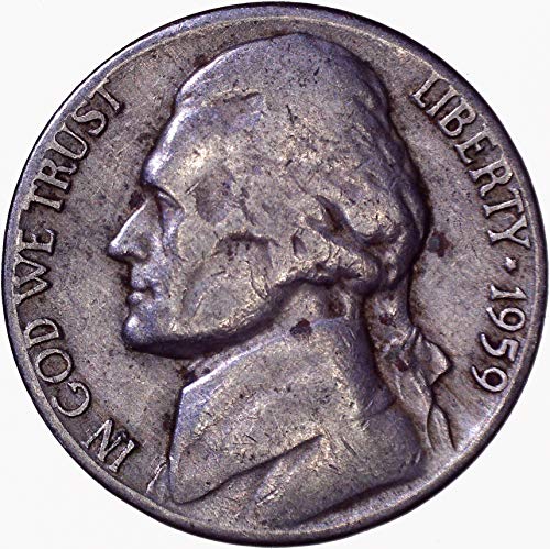 1959. d Jefferson Nickel 5c vrlo fino