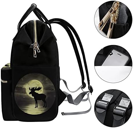 Moose Night Pelena vrećica ruksak stilski majčinsko torbu multifunkcionalno vodootporno putovanje za njegu ramena Daypack