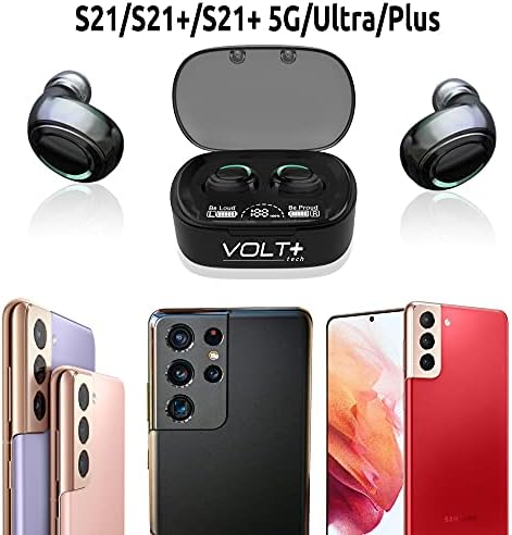 Volt Plus Tech Wireless v5.1 Bluetooth Earbuds za Samsung Galaxy S22/S21/Ultra/Plus/5G F9 TWS s MIC -om, 8D basom, tehnologijom smanjenja