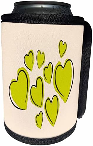 3Drose Slatka srca Ručno nacrtana podebljana žuta romantična doodle - Can Cooler Wrap boca
