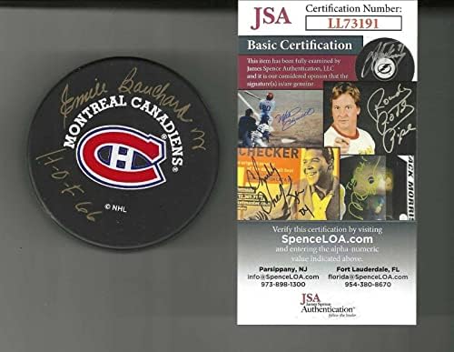 Emil Butch Bouchard potpisao je i napisao Trench pak Montreal Canadiens iz MBP - a-NHL pakove s autogramima