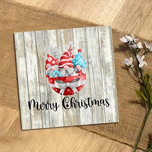 Božićni drveni znak Slatki gnome sretan božićni rustikalni drveni znak Božić rustikalni ukrasi za drvena ploča za kućnu ormariću za