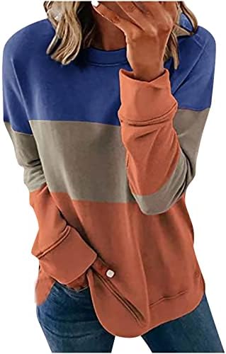 Ženske košulje dugih rukava pulover pada dukserica dugih rukava moda casual blok u boji labavi pulover majice