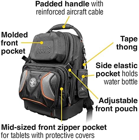 Klein Tools 55485 Backpack za torbu s alatima, izdržljivi električar ruksak i 55470 uslužna torba, torbe za alate za patentne zatvarače,