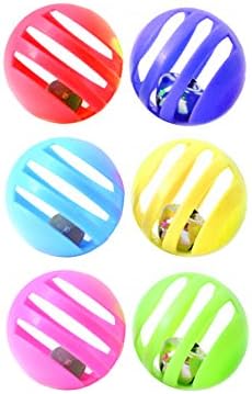 Atb 6x plastične kuglice s zvonima mačke igračke mačine štene potjera za okruglu igranje šarene