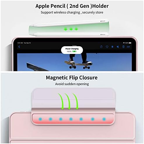 Kenke magnetski slučaj za iPad Air 5. generacija 2022, iPad Air 4. Gen 2020, rotirajući odvojivi kućište, anti-prste, automatsko spavanje/buđenje,
