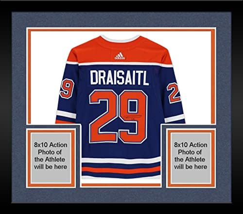 Uokvireni Leon Draisaitl Edmonton Oilers Autografirani Kraljevski plavi adidas Autentični dres - Autografirani NHL dresovi