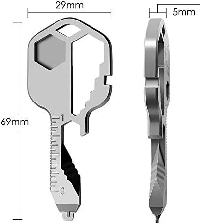Sakasa 【Two Pack】 džepni alat u obliku ključa, 24 u 1 nehrđajućem čeličnom višenamjenskom alatu, vanjski alat za pogon bušenja, za