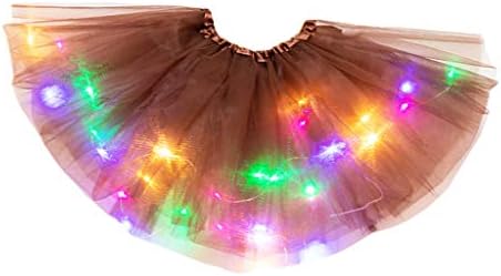 Žene 3 razine mrežice za djevojke suknje princeza suknja s vođenom plesnom odjećom mala suknja s žaruljama napletena mini suknja