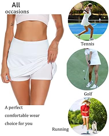 Eishopeer Ženske teniske suknje Atletske suknje s visokim strukom s džepovima kratke hlače casual trening golf suknje