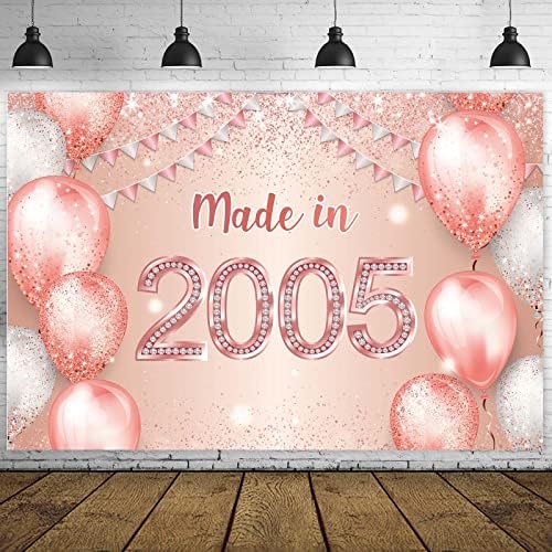 Napravljeno 2005. godine ružičasto zlato natpis Sretan 18. rođendan Sretan 18. rođendan Pozadina balon konfeti tematski dekor Ukrasi