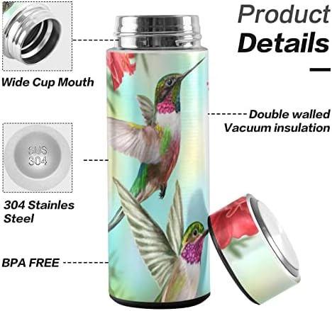 Cataku cvjetni hummingbirds boca s vodom izolirana 16 oz nehrđajućeg čelika tikvica boca za kavu pij pij pij za višekratnu upotrebu