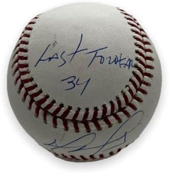 David Ortiz potpisao je autogramirani OMLB bejzbol w/traje zauvijek 34 natpis JSA - Autografirani bejzbol
