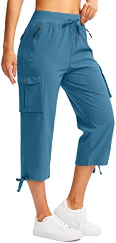 SOOTHFEEL Ženske teretne hlače Capris s 6 džepova lagane brze suhe putovanja planinarenje ljetnih hlača za žene casual