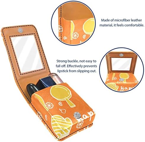 Mini torbica za šminku od ogledala, torbica s kvačilom, futrola za ruž od umjetne kože, kuhinja iz crtića s prekrasnim narančastim