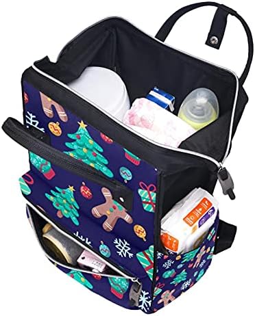 Ljubičasto božićno drvce i medenjaka pelena ruksak bebe pelena pelena za prevladavanje vrećica multi funkcije velikog kapaciteta torba