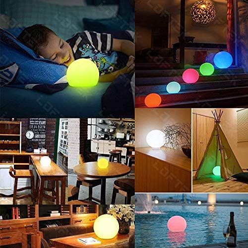 LED kugla za bebe: 6-inčna noćna svjetiljka za dječju sobu s daljinskim upravljačem i pritiskom na gumb, 16 boja s promjenom svjetline,