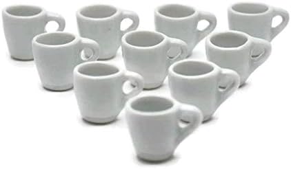 10 Bijela šalica čajne šalice za kavu Velika veličina 1,4 cm minijatura za hranu Kuhinja s hranom