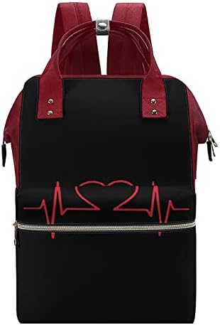 Srčani otkucaji ljubavne pelene ruksak ruksak stilski majčinstvo multifunkcionalne torba s multifunkcionalnim vodootpornim putovanjima
