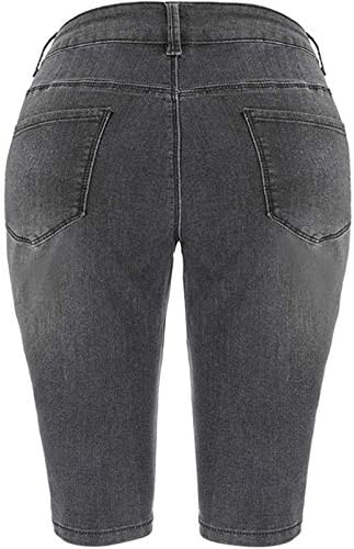 Women jean kratke hlače od 7 inčnih inseama rastezljivo rastrgana jean kratki kratki kratke hlače Zip Up Redovito fit casual traper