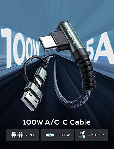 USB C adapter za punjač automobila 60W + 100W USB Type C kabel brzo punjenje 10ft
