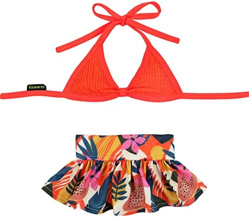 Fitwarm cvjetni bikini set za pse, havajski kupaći kostim za plažu, ljetna odjeća za pse za male pse djevojke, dvodijelno pseće odijelo