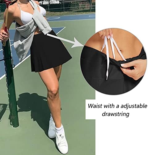 Teniska suknja Sportska plisirana mini suknja; teniske kratke suknje za žene s džepovima