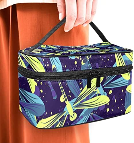 Yoyoamoy torba za putničku šminku s odjeljkom, šarene svijetle zmajeve veliki kozmetički futrola personalizirana kozmetička kutija