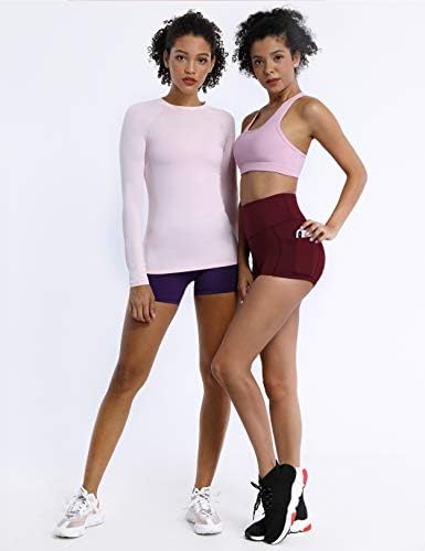 Bubblelime 2,5 /4 Osnovni/Out džepovi visoki struk ženske joge kratke hlače za kontrolu trbuha 4 puta rastezljiva trening trčanje kratkih