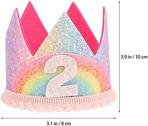Sljedeća preslatka rođendanska kapa s brojem za zabavu, dječja ružičasta kruna, svečana kapa princeze za dječake i djevojčice, skupa