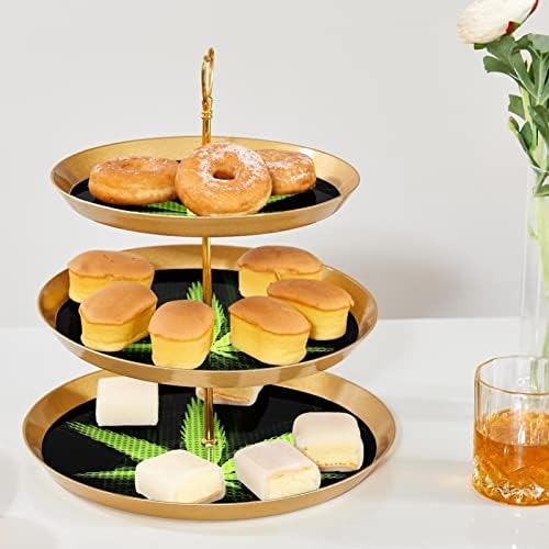 3 nivoa torti, marihuana biljna desert toranj, plastični okrugli držač za cupcake Posluživanje za vjenčanje rođendana čajanka proslava