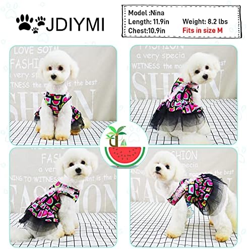 Mala pseća haljina - Crna pseća odjeća tiskana lubenica Odjeća Odjeća Štene odjeće za štenene haljine za djevojčice male pse