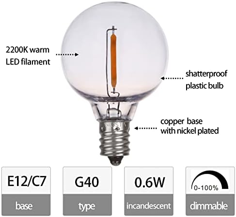 25 pakiranja LED božićnih žarulja 940, prozirne crvene žarulje globusa za vanjske vijence, postolje za kandelabre 912 / 97, led filament