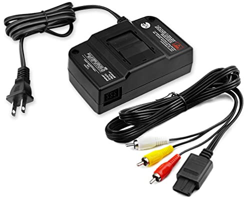 N64 napajanje, N64 AV kabel, AV kompozitni kabelski video kabel i zamjenski set AC adapter, kompatibilan s Nintendo 64 / N64