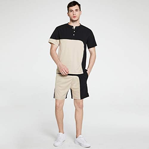 Muški tracksuit ljetni modni sportski odijelo patchwork kratki rukavi Top hlače setovi