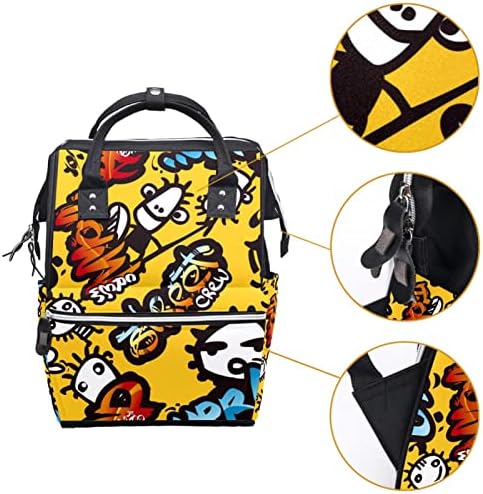 Doodle Monster Pop Art Pelena Backpack Baby Baby Pelena za presvlačenje Multi funkcije Velikog kapaciteta Putnička torba