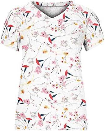 Majica djevojke 2023 pamuk s kratkim rukavima Deep v Neck Graphic Casual labava fit opuštena majica za žene za žene fi