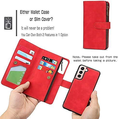 Torbica za novčanik koja se može ukloniti s torbicom za novčanik koja se može zaključati-crvena