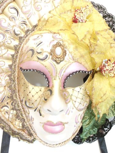 Ružičasta žuta velika žena Anna Venetian Masquerade maska