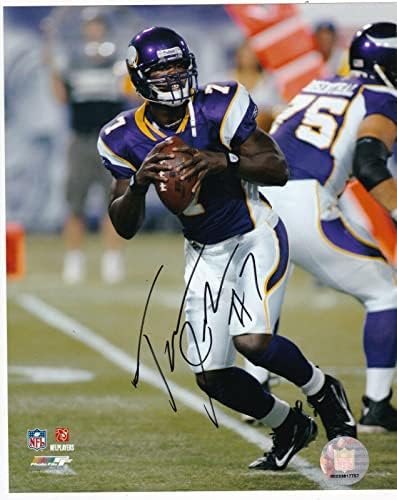 Tarvaris Jackson Minnesota Vikings Action potpisan 8x10 - Autografirane NFL fotografije