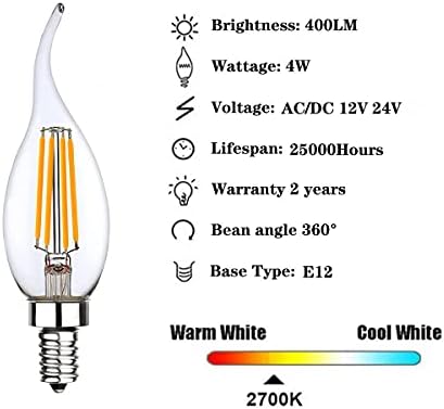Niskonaponska LED svjetiljka 12o24o12o ekvivalent 40 vata Topla bijela 2700o za krajobraznu rasvjetu 12 volti kamper morski brod korištenje