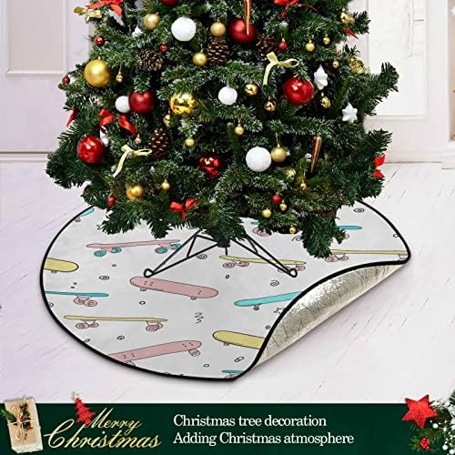 Jiuchuan božićno drvce stalak prostirka vodootporna skejtbord doodle ekstremni stil grafički stabla grafički stablo 28,3 inča božićno