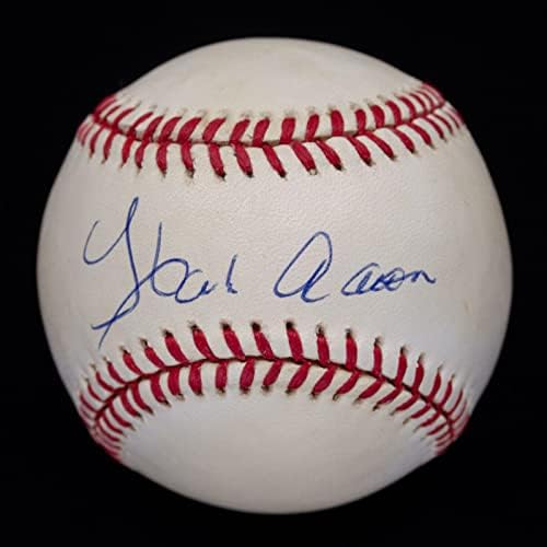 Hank Aaron potpisao je autogramirani onl bejzbol hof JSA loa ocjenjivao 8 - Autografirani bejzbol