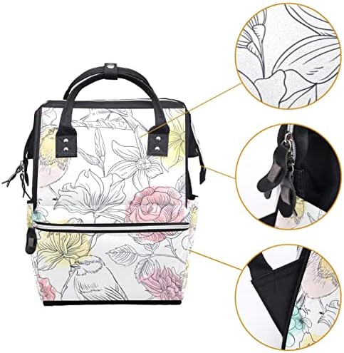 Akvarel ptice i cvijeće pelena vrećica ruksak bebe pelene pelene vrećice za presvlačenje multi funkcije veliki kapacitet torba