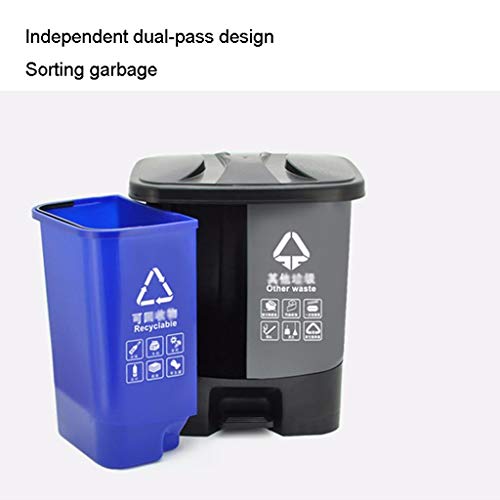 Kante za smeće u zatvorenom prostoru dvostruka kanta za recikliranje s dvostrukim odjeljkom kanta za smeće za ured / vrt na otvorenom