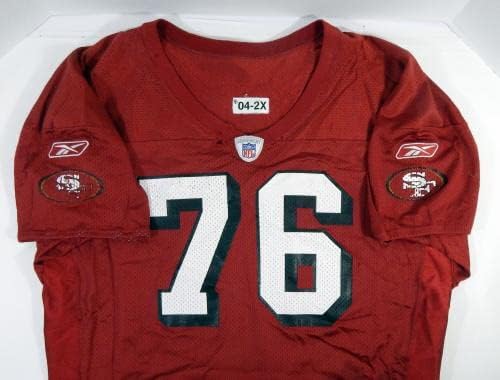2004. San Francisco 49ers 76 IGRA KORIŠTENJE CRVENICA VIJESTI JERSEY 931 - Nepotpisana NFL igra korištena dresova