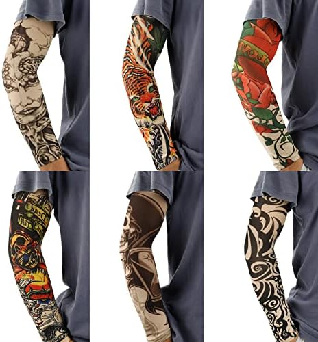 Rukavi za tetoviranje za muškarce 12pcs rukavi za ruke lažne tetovaže rukavi za pokrivanje ruku hladni rukavi za zaštitu od sunca